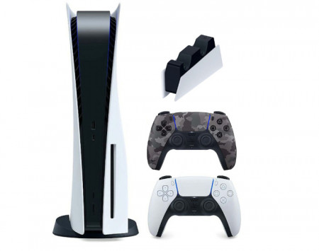Konzola Sony PlayStation 5 PS5 825GB + PS5 Dualsense Camo Grey + Dualsense Charging Station
