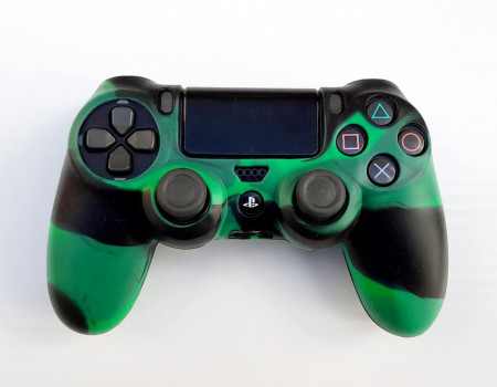 PS4 Silicone Skin Cover - Silikonska zaštita - black/Green