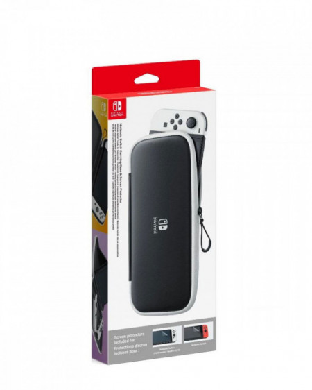 Nintendo Switch Carrying Case & Screen Protector - Black and White
