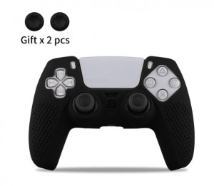 PS5 Silicone Case + Thumb grips - Black