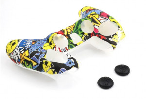 PS5 Silicone case Paint Grafit - Silikonska zaštita + thumb grips