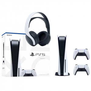 Konzola Sony PlayStation 5 PS5 CD/DISC edition 825GB + Dualsense White + Pulse 3D Headset White
