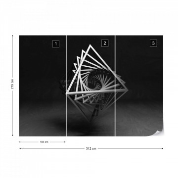 3D Black And White Object Photo Wallpaper Wall Mural