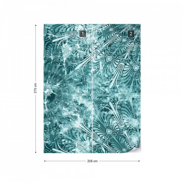Blue Turquoise Vintage Grunge Design Photo Wallpaper Wall Mural