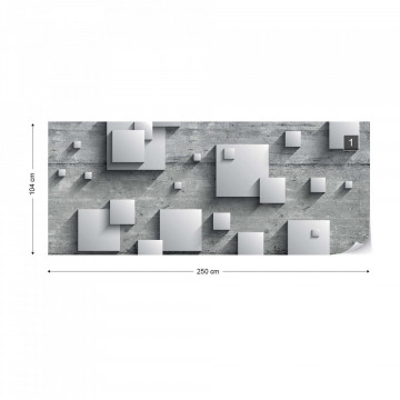 Concrete Squares 3D Photo Wallpaper Wall Mural