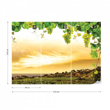 Grapes Vines Countryside Landscape Photo Wallpaper Wall Mural