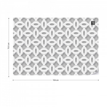 3D Abstract Pattern Grey And White Photo Wallpaper Wall Mural