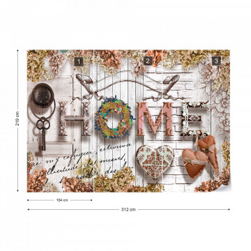 Home Flowers Vintage Farmhouse Chic Photo Wallpaper Wall Mural