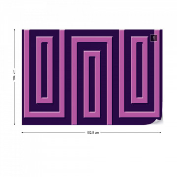 Purple Geometric Pattern Photo Wallpaper Wall Mural