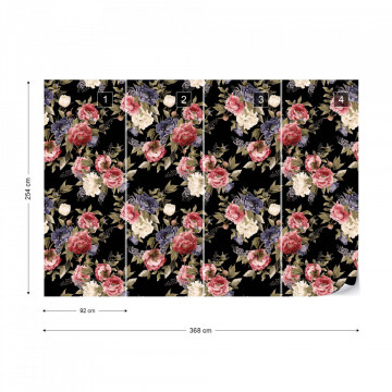 Vintage Floral Pattern Photo Wallpaper Wall Mural
