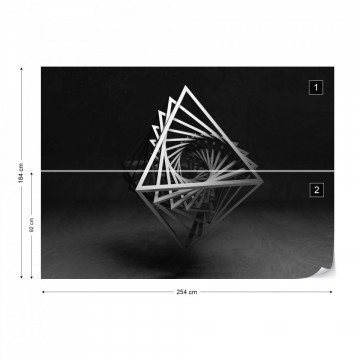 3D Black And White Object Photo Wallpaper Wall Mural