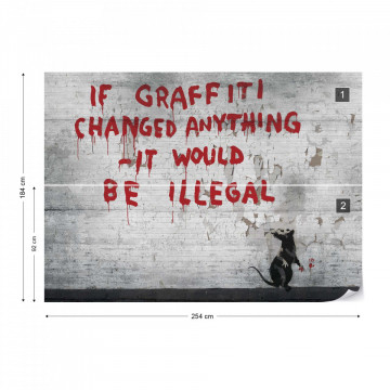 Banksy Graffiti Concrete Photo Wallpaper Wall Mural
