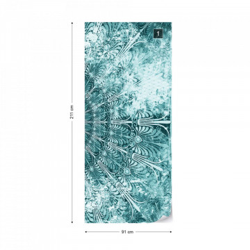 Blue Turquoise Vintage Grunge Design Photo Wallpaper Wall Mural