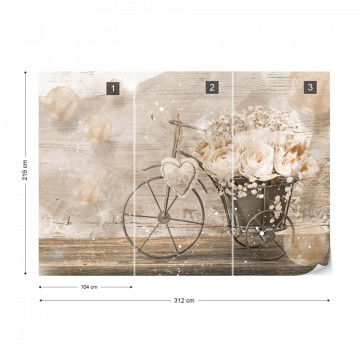 Fototapet - Bicicleta cu flori