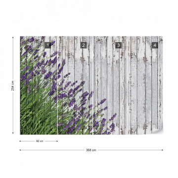 Lavender Rustic Wood Planks Vintage Design Photo Wallpaper Wall Mural