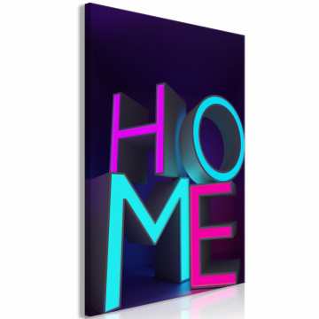 Tablou canvas - Home Neon (1 Part) Vertical