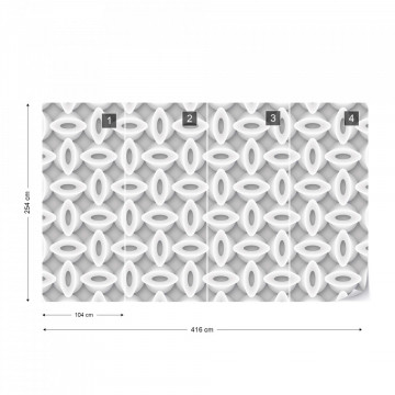 3D Abstract Pattern Grey And White Photo Wallpaper Wall Mural