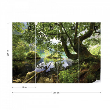 Forest Trees Lake Photo Wallpaper Wall Mural