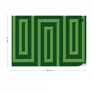 Green Geometric Pattern Photo Wallpaper Wall Mural