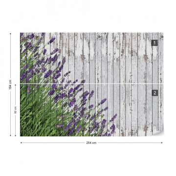 Lavender Rustic Wood Planks Vintage Design Photo Wallpaper Wall Mural