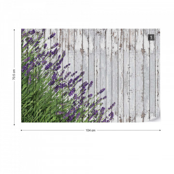Lavender Rustic Wood Planks Vintage Design Photo Wallpaper Wall Mural