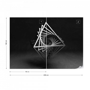 3D Black And White Object Photo Wallpaper Wall Mural
