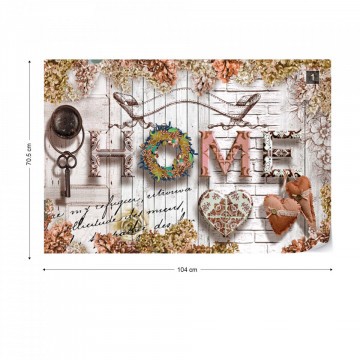 Home Flowers Vintage Farmhouse Chic Photo Wallpaper Wall Mural