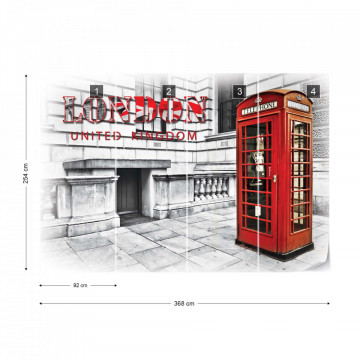 London Red Telephone Box Photo Wallpaper Wall Mural