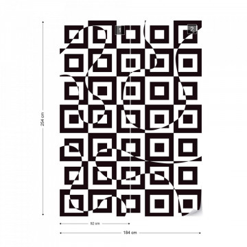 Modern Geometric Pattern Black And White Photo Wallpaper Wall Mural