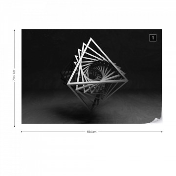 3D Black And White Object Photo Wallpaper Wall Mural