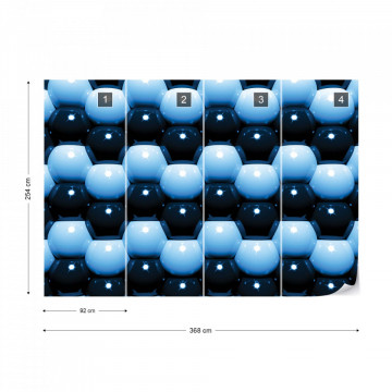 3D Blue And Black Ball Pattern Photo Wallpaper Wall Mural