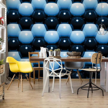3D Blue And Black Ball Pattern Photo Wallpaper Wall Mural