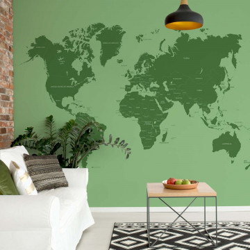 Fototapet Modern World Map Green