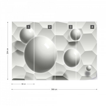 3D Balls Honeycomb Texture Grey Photo Wallpaper Wall Mural