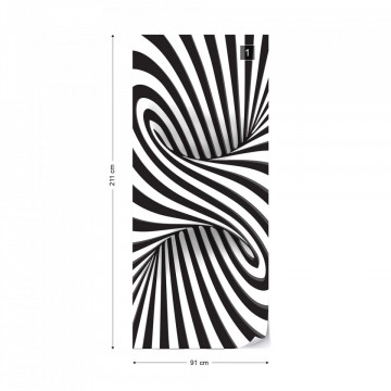3D Black And White Twister Photo Wallpaper Wall Mural
