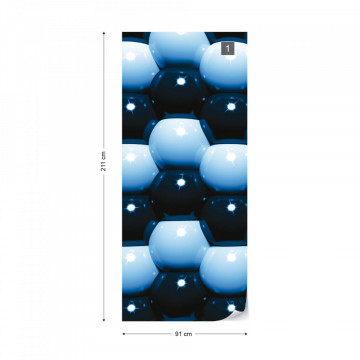 3D Blue And Black Ball Pattern Photo Wallpaper Wall Mural