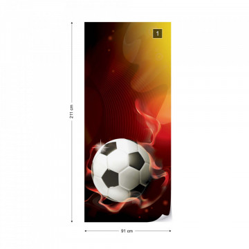 3D Football Red And Yellow Photo Wallpaper Wall Mural
