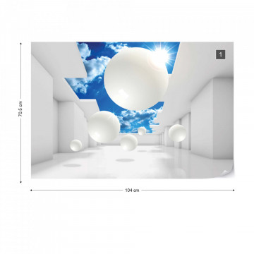 3D Modern Architecture Sky White Photo Wallpaper Wall Mural