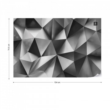 3D Polygon Texture Dark Grey Photo Wallpaper Wall Mural