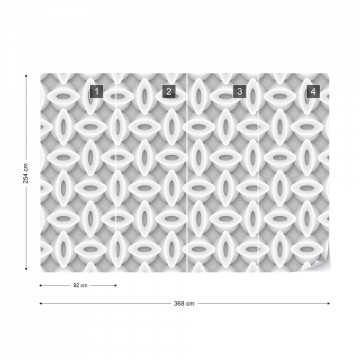 3D Abstract Pattern Grey And White Photo Wallpaper Wall Mural