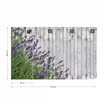 Lavender Rustic Wood Planks Vintage Design Photo Wallpaper Wall Mural