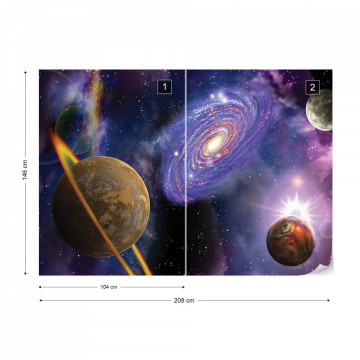 Outer Space Planets Galaxies Photo Wallpaper Wall Mural