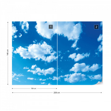 White Clouds Blue Sky Photo Wallpaper Wall Mural