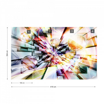 3D Abstract Design Multicoloured Photo Wallpaper Wall Mural