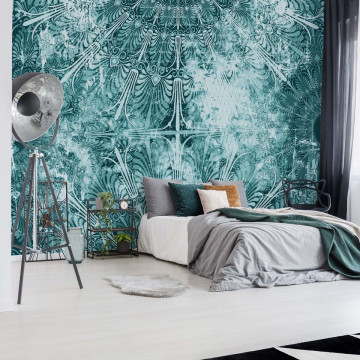 Blue Turquoise Vintage Grunge Design Photo Wallpaper Wall Mural
