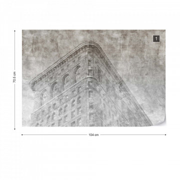 Fototapet - Clădire din New York – Efect Grafic Alb-Negru