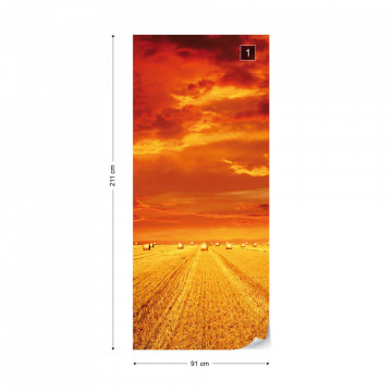 Gold Countryside Field Nature Photo Wallpaper Wall Mural