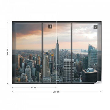 New York Skyline Window View Photo Wallpaper Wall Mural