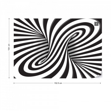 3D Black And White Twister Photo Wallpaper Wall Mural