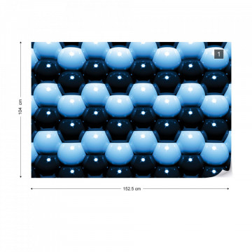 3D Blue And Black Ball Pattern Photo Wallpaper Wall Mural